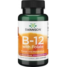 Swanson Vitamin B-12 W/Folate-Strbry 1000 mcg 100 